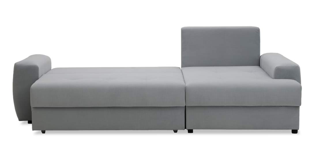 Угловой диван правый Коста светло-серый велюр