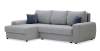 Угловой диван левый Коста светло-cерый велюр