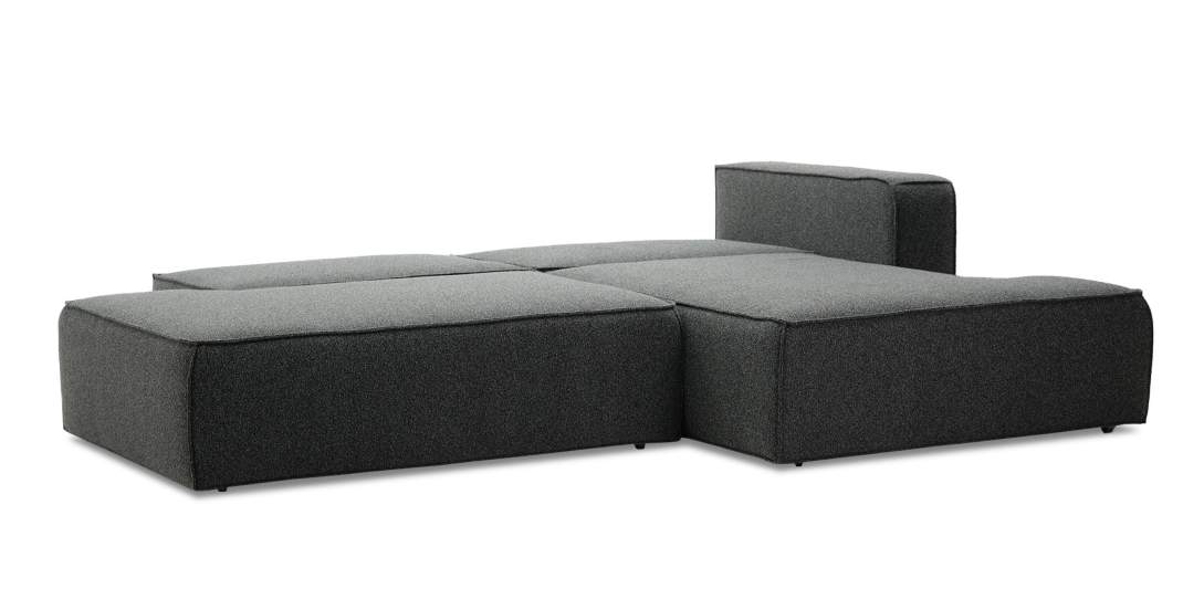 Угловой диван правый Рейф Графитовый меланж букле