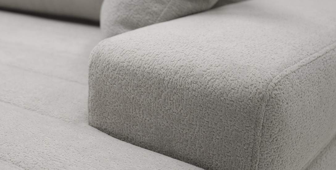 Угловой диван правый Белес Cеребристый велюр