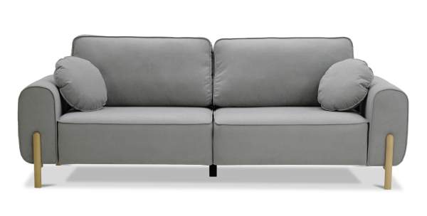 Прямой диван Тельда серый велюр