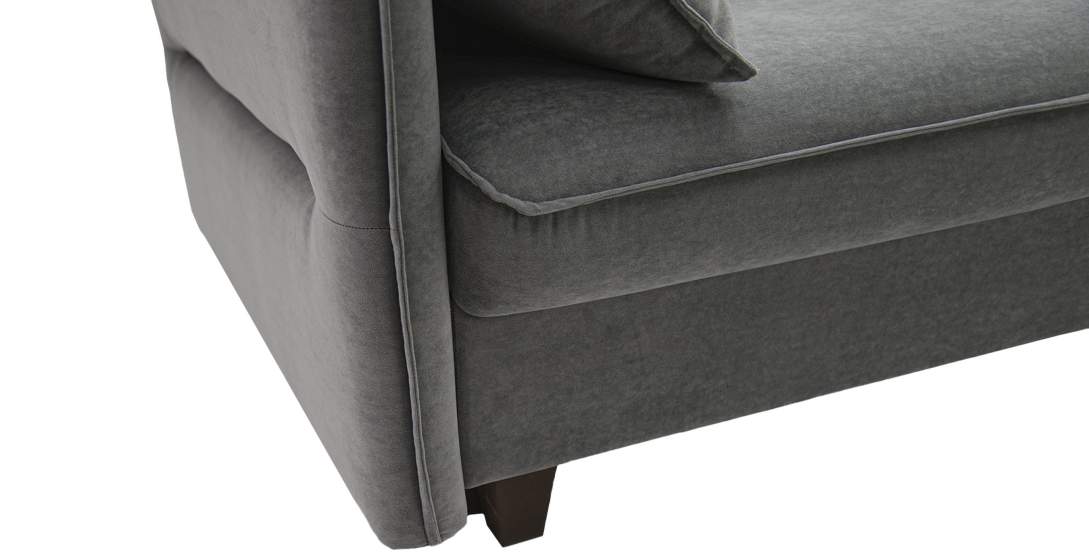 Прямой диван Палермо Серый велюр