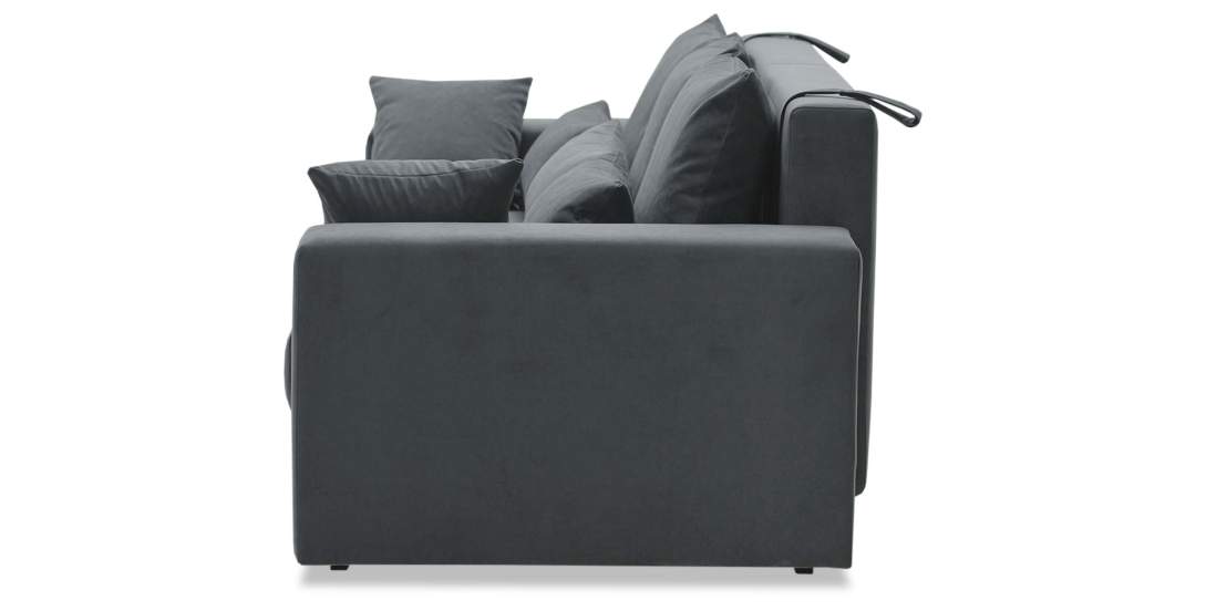 Прямой диван Майами Графитовый велюр 