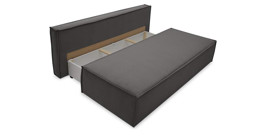 Прямой диван Фабио Fit Cерый велюр