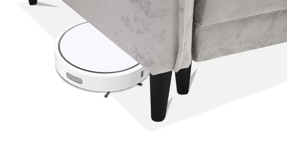 Прямой диван Лома жемчужно-серебряный велюр