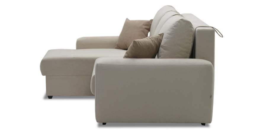 Угловой диван левый Коста Айвори велюр Уцененный