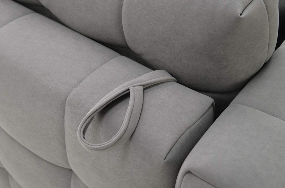 Прямой диван Энзо серый велюр