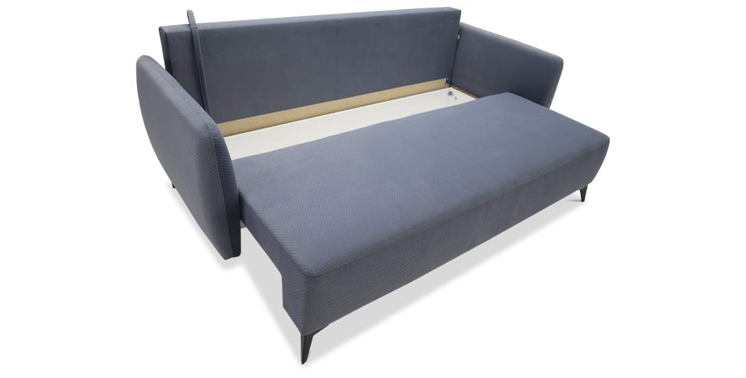 Прямой диван Тиволи Серо-синий велюр