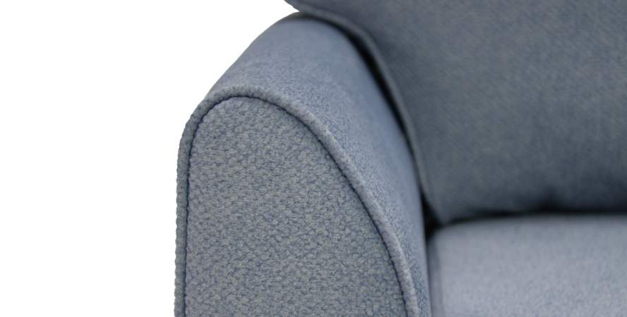 Прямой мини диван Касита 120 голубой велюр