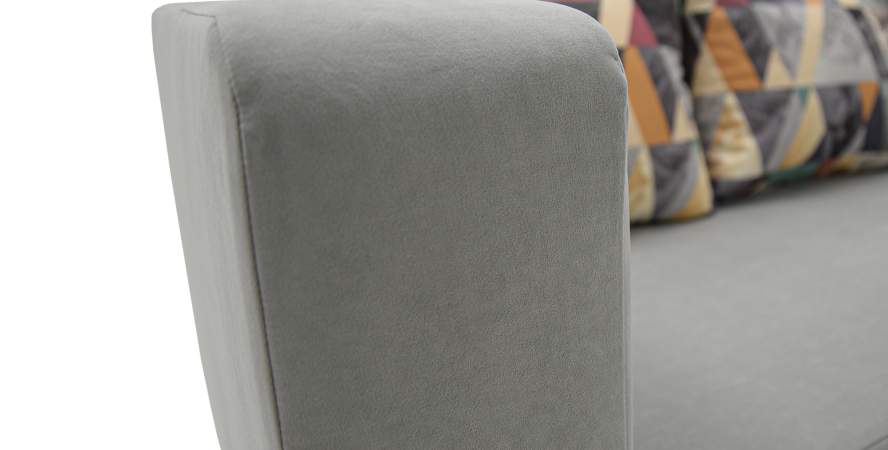 Угловая кушетка левая Иби Дымчатый серый велюр