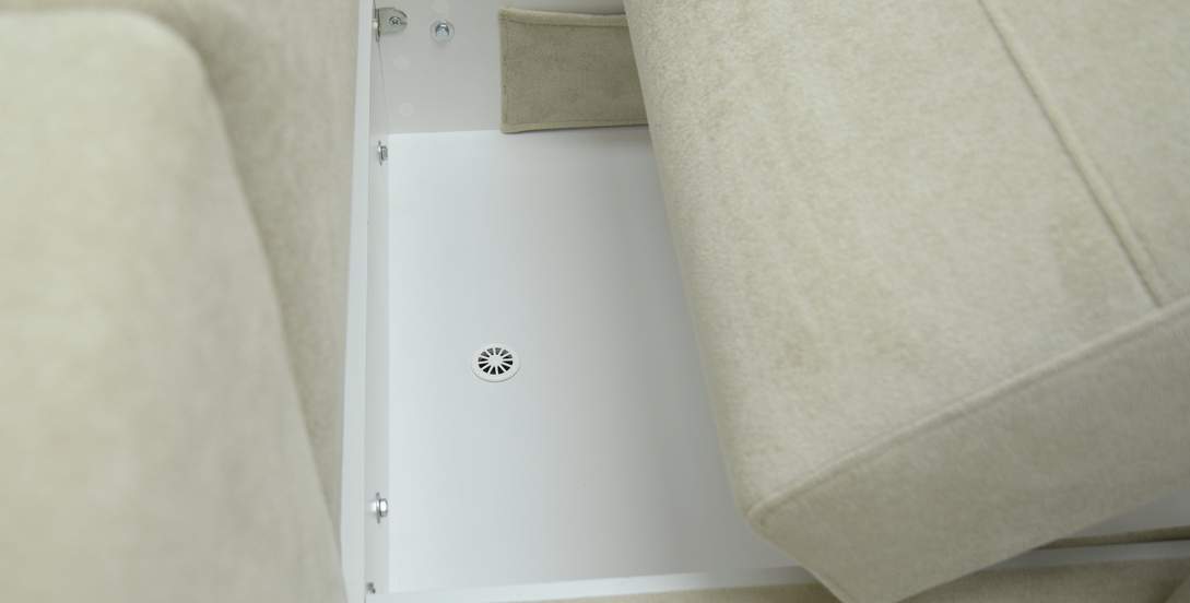 Угловой диван правый Кьянти Cветло-бежевый велюр