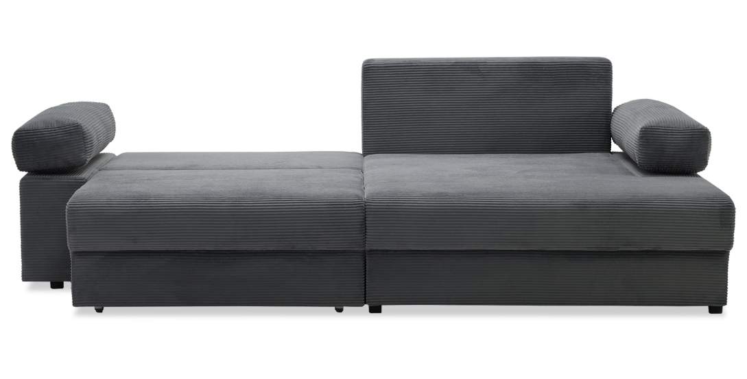 Угловой диван правый Тайлин Графитовый велюр 