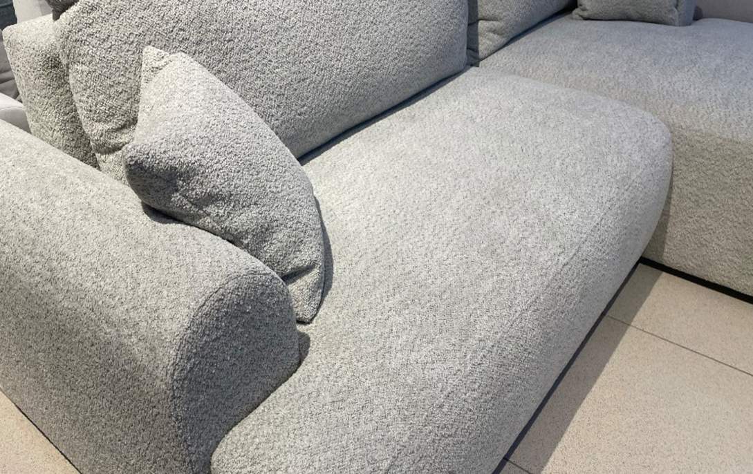 Угловой диван правый Кьянти серый букле