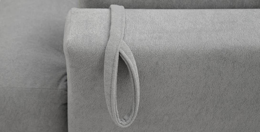 Угловой диван правый Тайлин Дымчатый серый велюр 