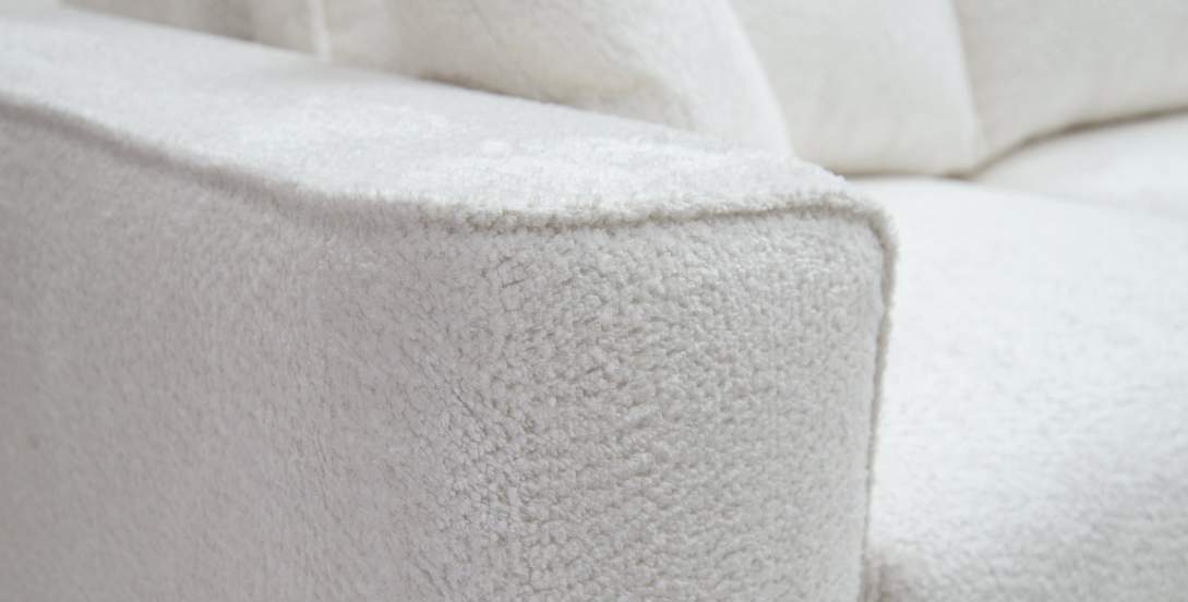 Угловой диван Матье Белоснежный шенилл