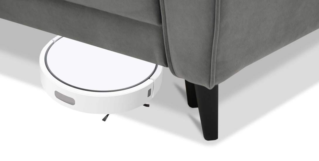 Прямой мини диван Калано 120 Серый велюр