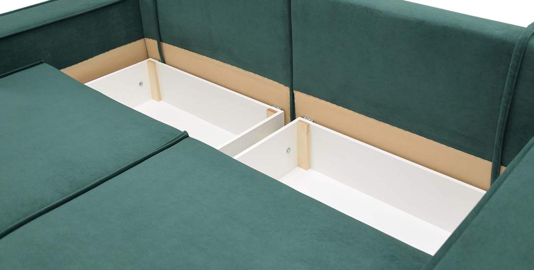 Прямой диван Фабио Изумрудный велюр