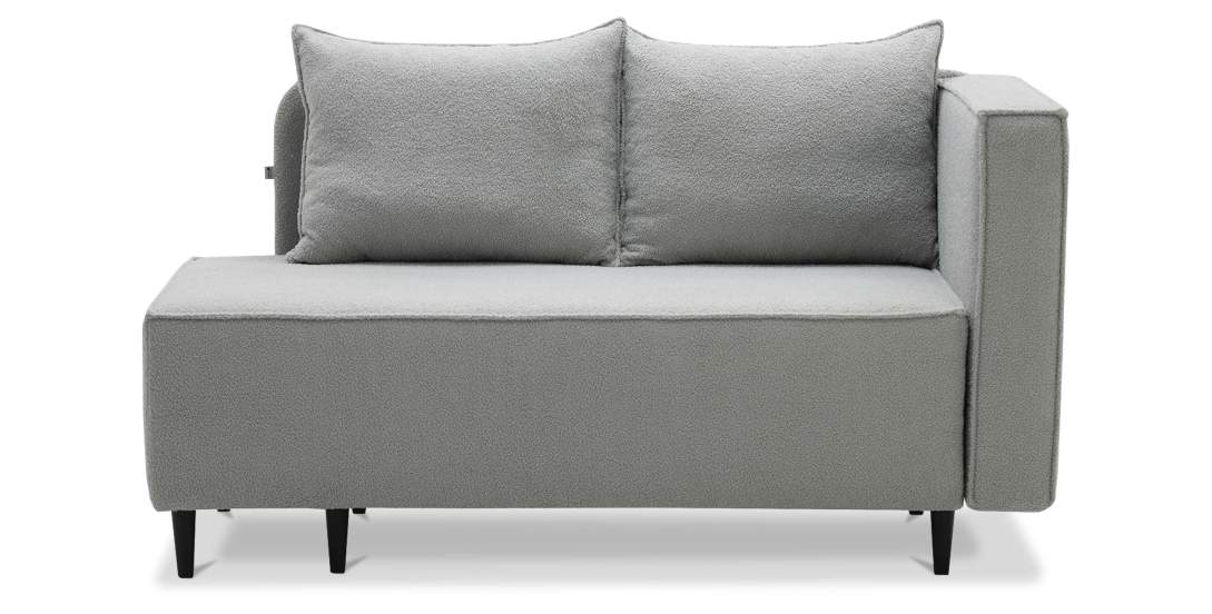 Угловая кушетка правая Элфи Cеребристый букле 