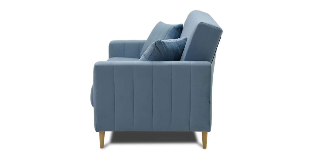 Прямой диван Эмма Голубой велюр