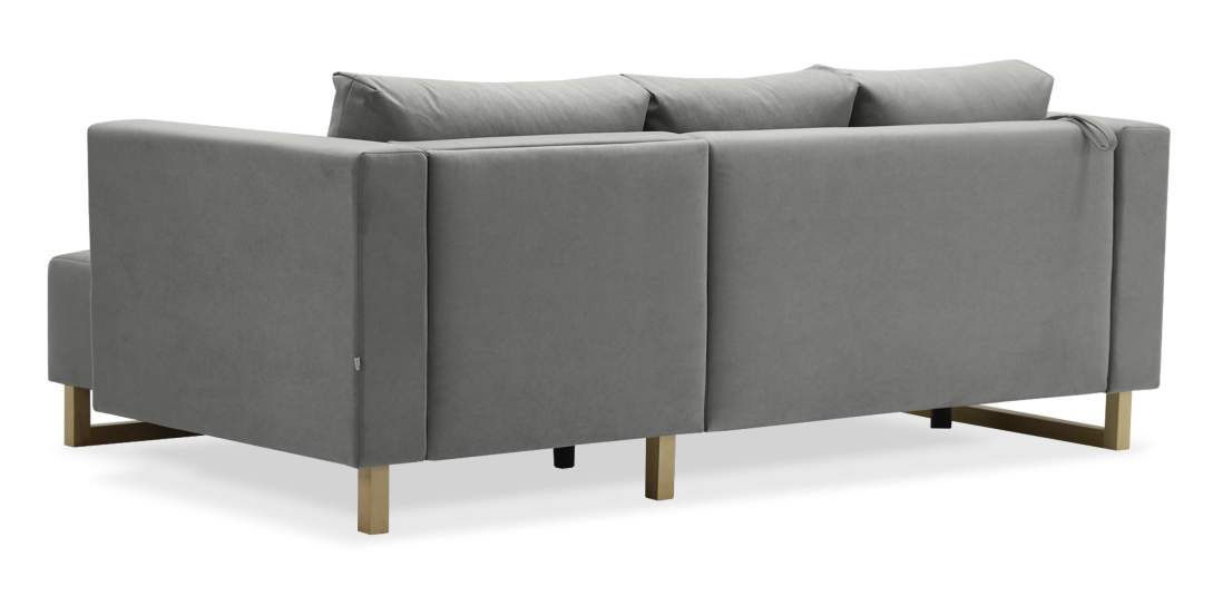 Угловой диван Каперс Дымчатый серый велюр