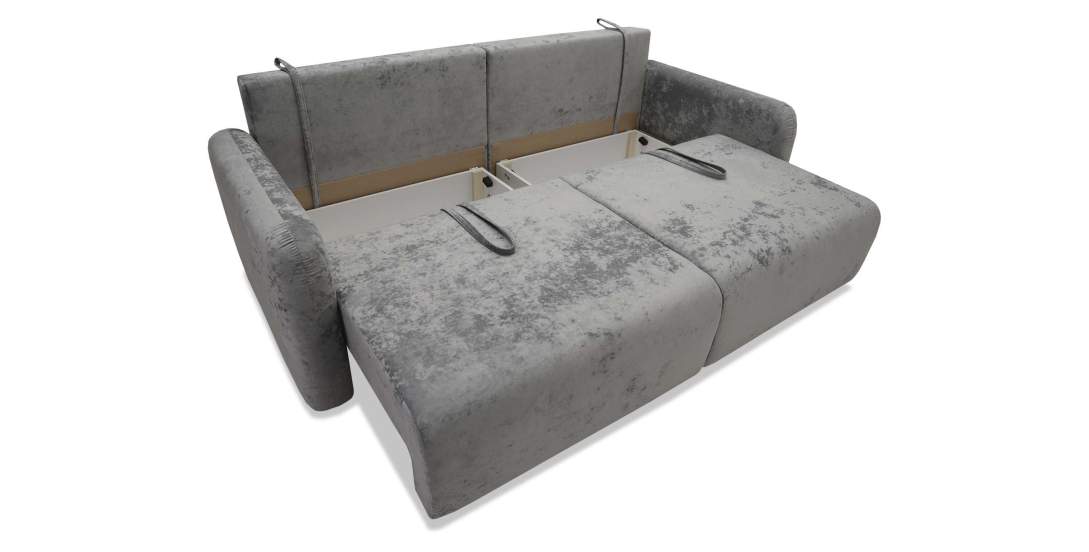 Прямой диван Волда Жемчужно-серебряный велюр