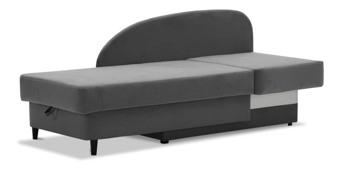 Угловая кушетка правая Иби Антрацитовый велюр