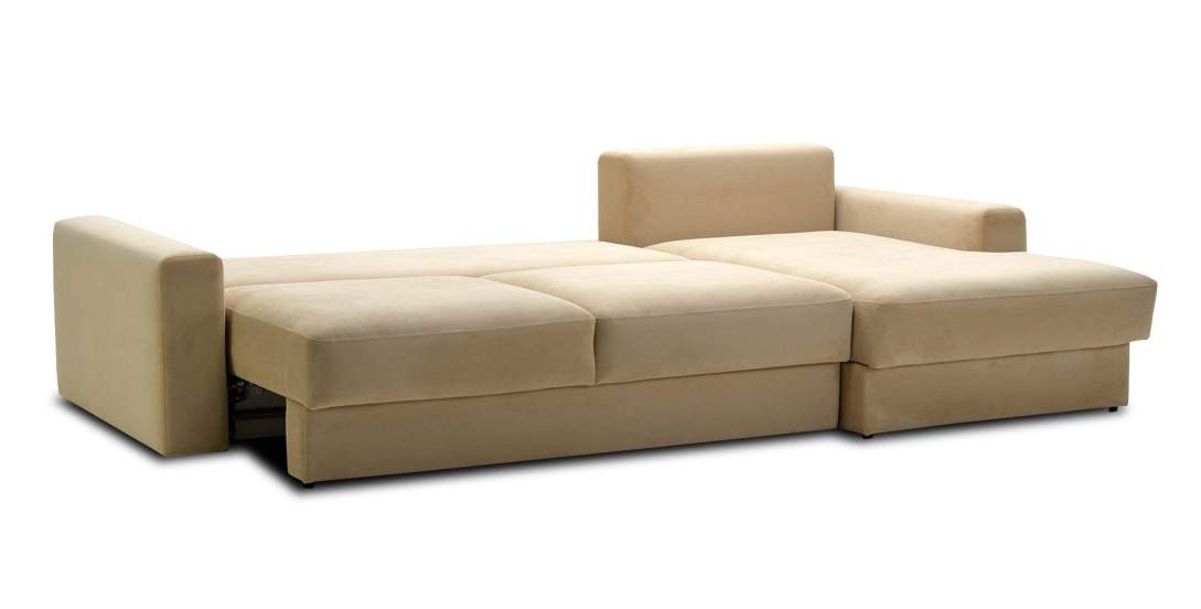 Угловой диван правый Вегас Айвори велюр