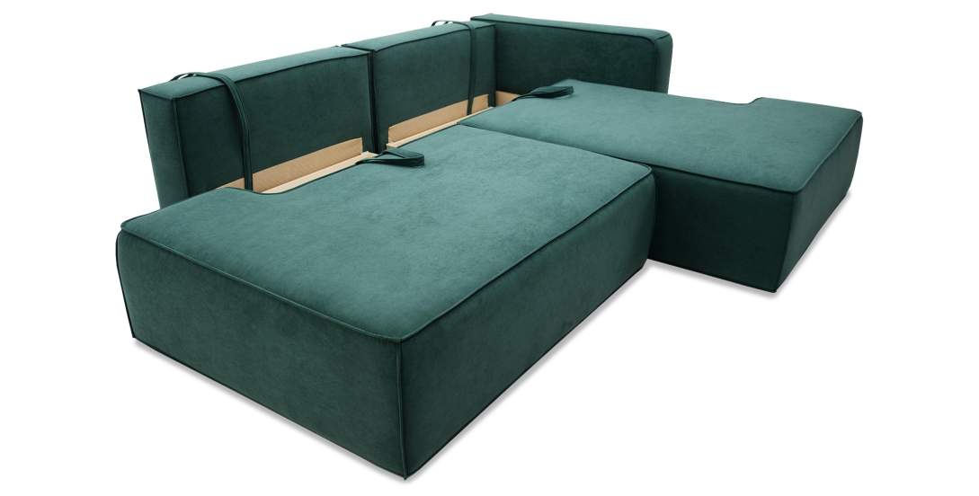 Угловой диван правый Рейф Изумрудный велюр