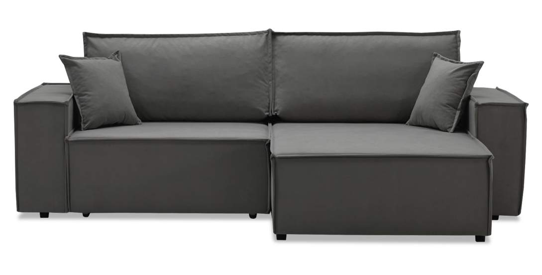 Угловой диван Фабио Cерый велюр