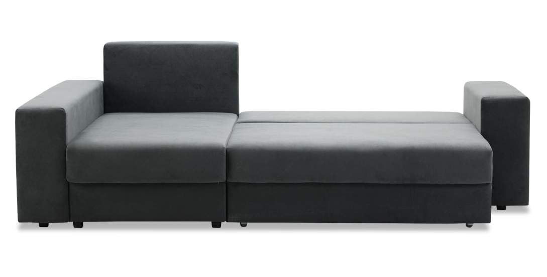 Угловой диван левый Майами Оникс велюр