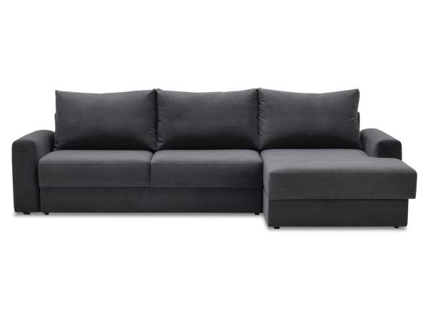 Угловой диван правый Вегас графитовый велюр