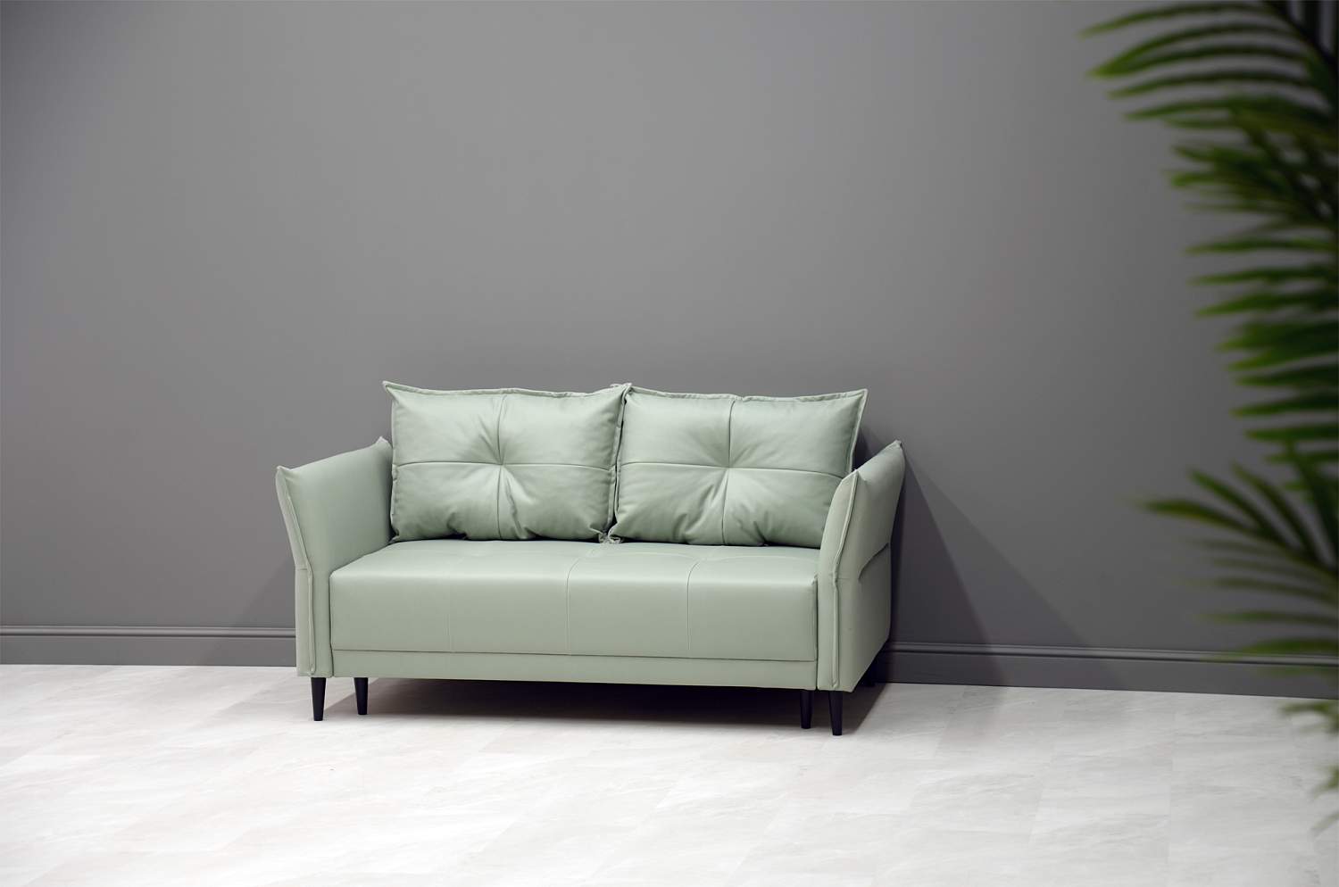 Прямой мини диван Лома 120 мятная искусственная кожа