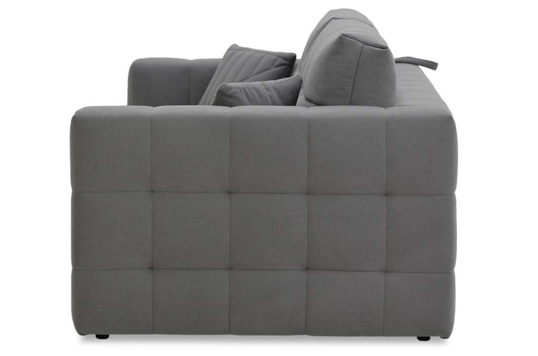 Прямой диван Энзо серый велюр