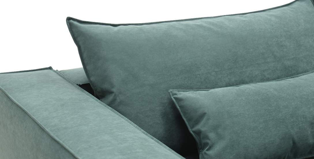 Угловой диван правый Рейф Изумрудный велюр