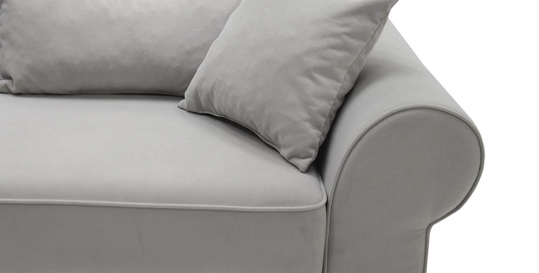 Прямой диван Тьерри Серебристый велюр 