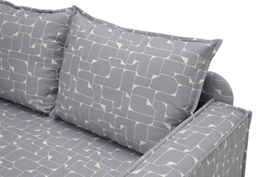 Прямой мини диван Бохо светло-серый жаккард