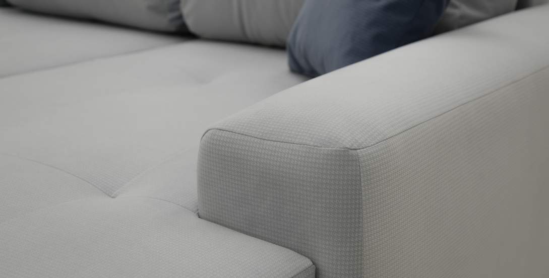 Угловой диван левый Коста светло-cерый велюр