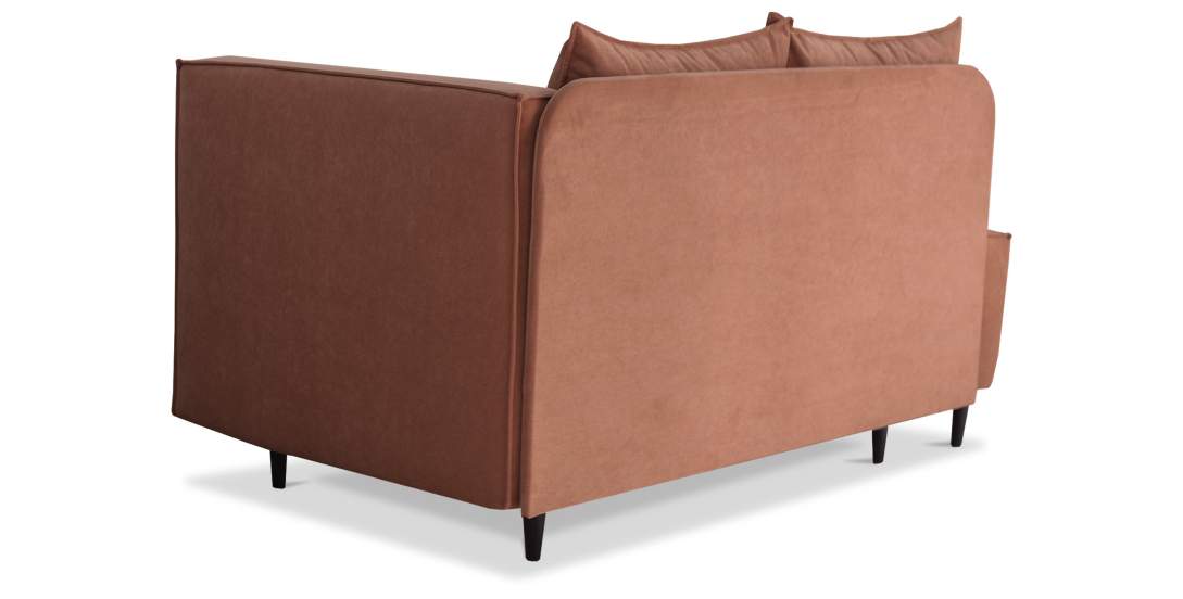 Угловая кушетка левая Элфи пыльно-терракотовый велюр