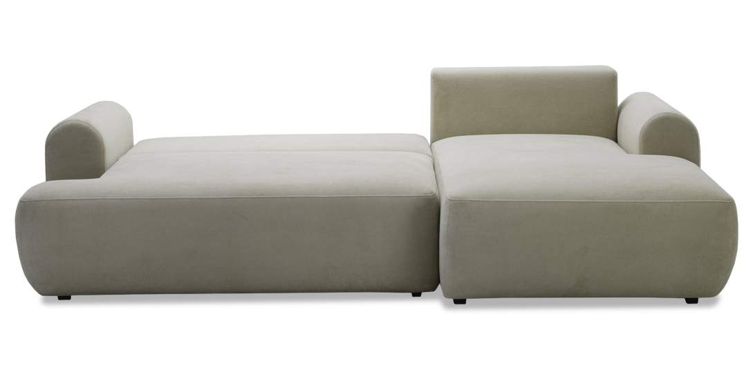 Угловой диван правый Кьянти Cветло-бежевый велюр