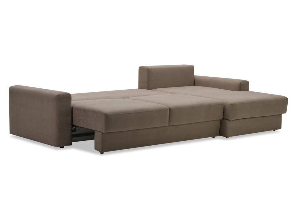 Угловой диван правый Вегас светло-коричневый велюр