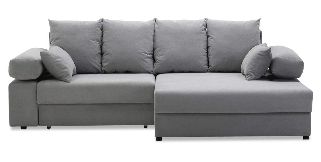 Угловой диван правый Тайлин Дымчатый серый велюр 