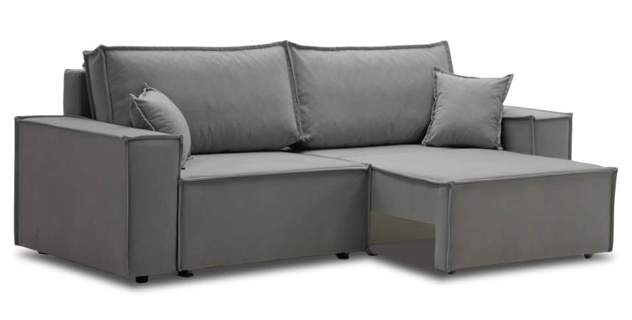 Прямой диван Фабио Дымчатый серый велюр Уцененный