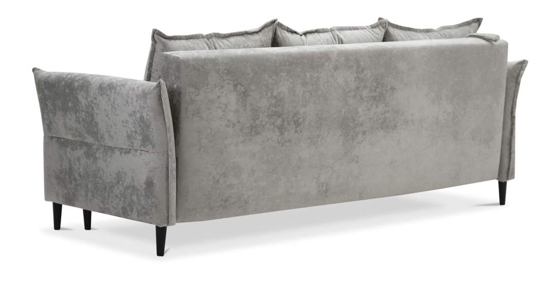 Прямой диван Лома жемчужно-серебряный велюр