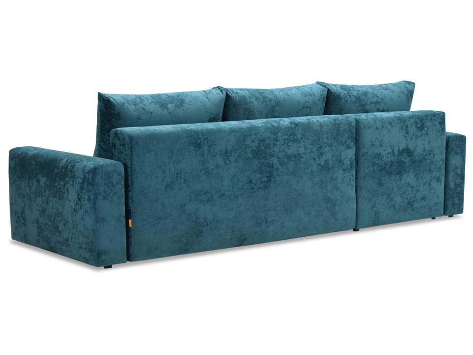 Угловой диван левый Вегас синий велюр