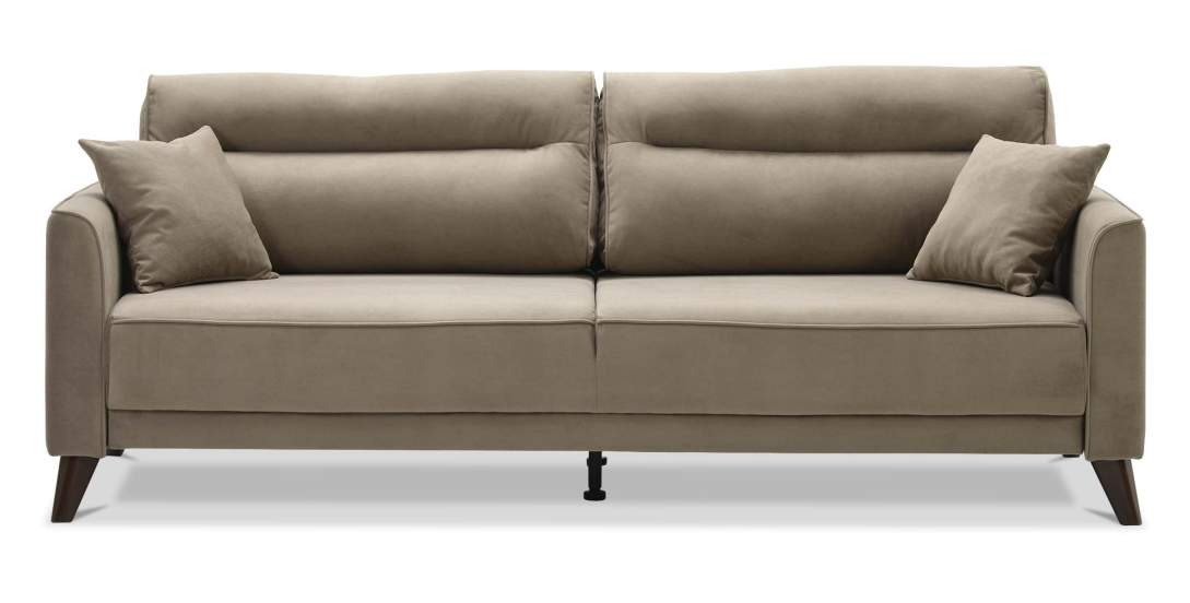 Прямой диван Авилла Светло-коричневый велюр