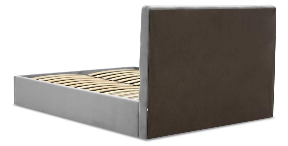 Двуспальная кровать Беллини 160 светло-серый велюр