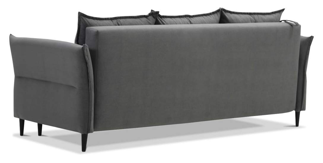 Прямой диван Лома Серый велюр
