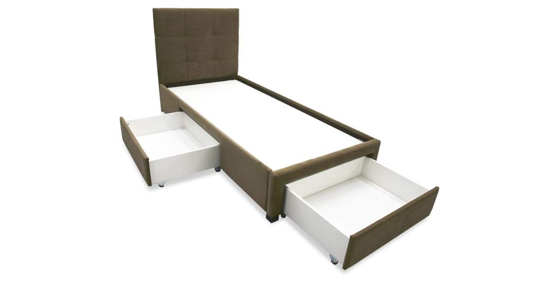 Односпальная кровать Борба 90 светло-коричневый велюр