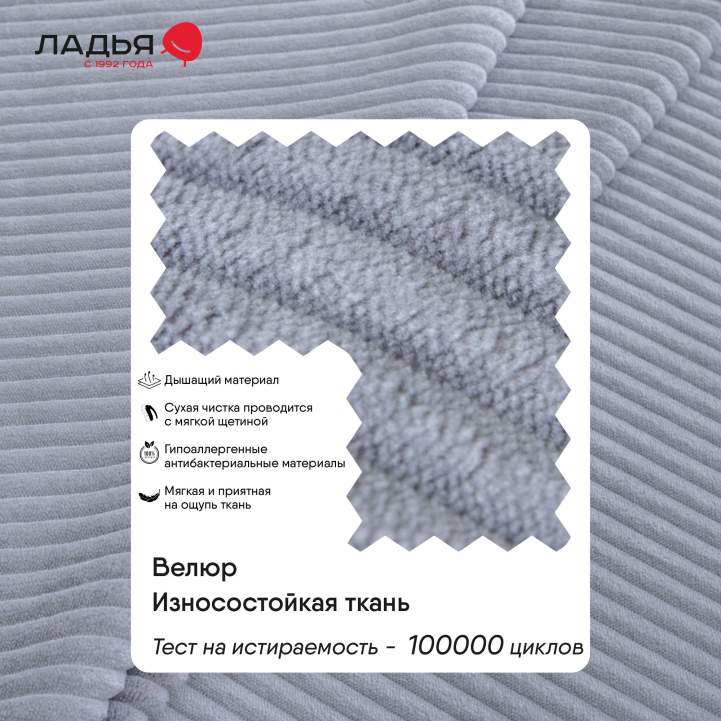 Прямой диван Тайлин Стальной велюр