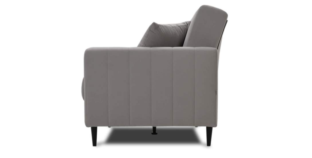 Прямой диван Эмма Светло-серый велюр